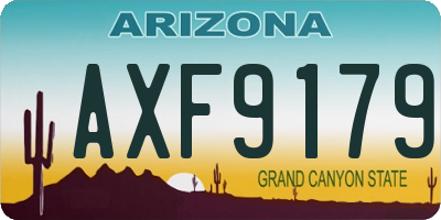 AZ license plate AXF9179