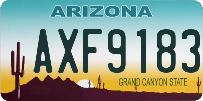 AZ license plate AXF9183