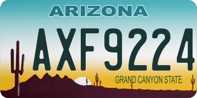 AZ license plate AXF9224