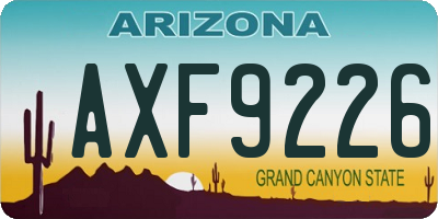 AZ license plate AXF9226