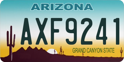 AZ license plate AXF9241