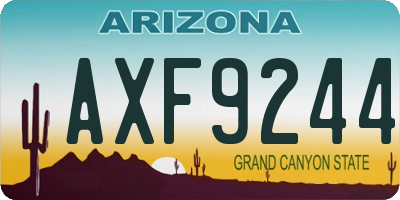 AZ license plate AXF9244