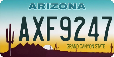 AZ license plate AXF9247