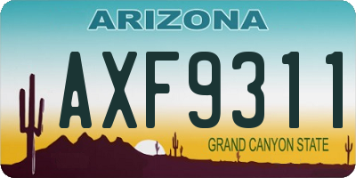 AZ license plate AXF9311