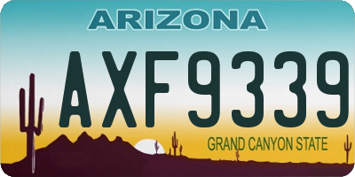 AZ license plate AXF9339