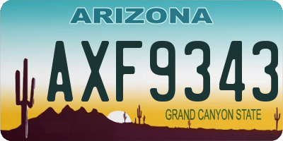 AZ license plate AXF9343