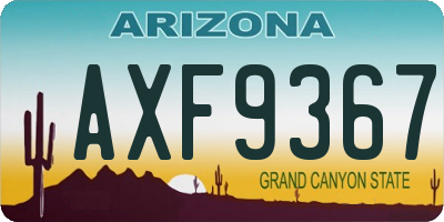 AZ license plate AXF9367