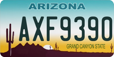 AZ license plate AXF9390
