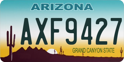 AZ license plate AXF9427