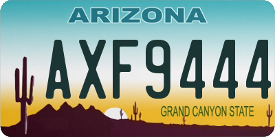 AZ license plate AXF9444