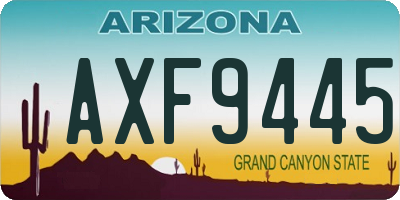 AZ license plate AXF9445