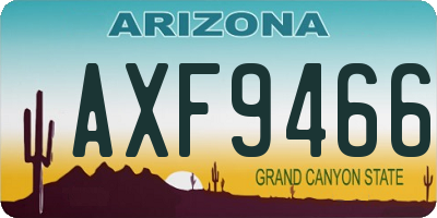 AZ license plate AXF9466
