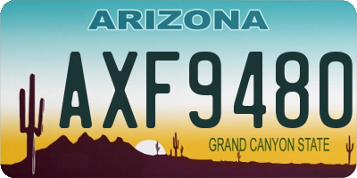AZ license plate AXF9480