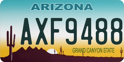 AZ license plate AXF9488