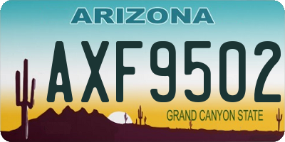 AZ license plate AXF9502