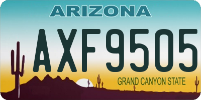 AZ license plate AXF9505