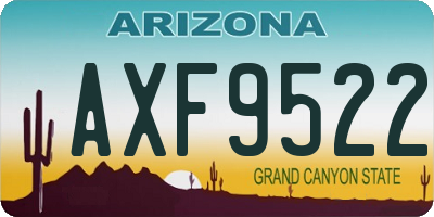 AZ license plate AXF9522