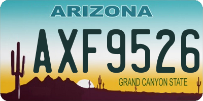 AZ license plate AXF9526