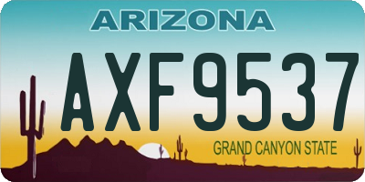 AZ license plate AXF9537
