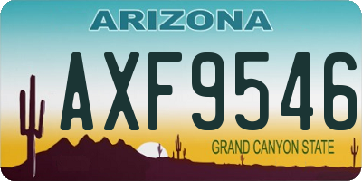 AZ license plate AXF9546