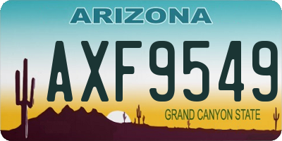 AZ license plate AXF9549