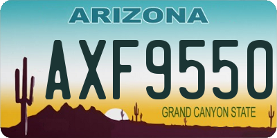 AZ license plate AXF9550