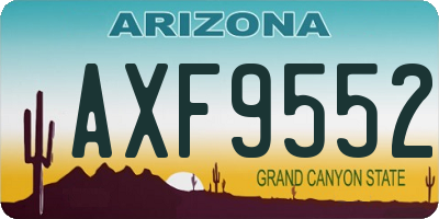 AZ license plate AXF9552