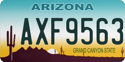 AZ license plate AXF9563
