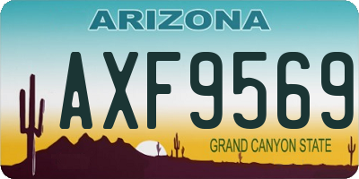 AZ license plate AXF9569