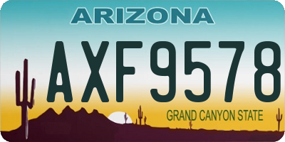 AZ license plate AXF9578