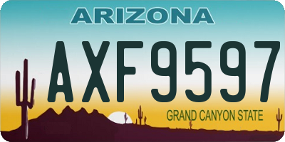 AZ license plate AXF9597