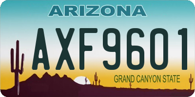AZ license plate AXF9601