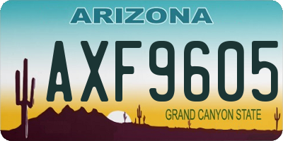 AZ license plate AXF9605