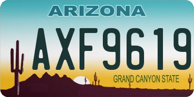 AZ license plate AXF9619