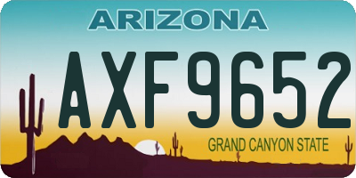 AZ license plate AXF9652