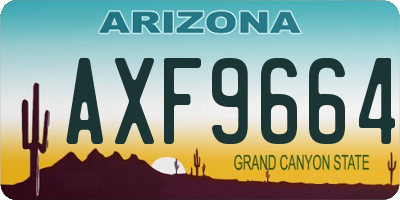 AZ license plate AXF9664