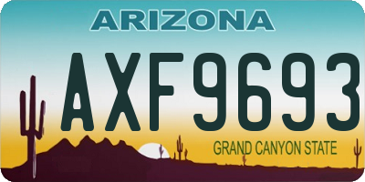 AZ license plate AXF9693