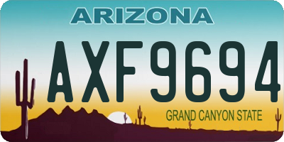 AZ license plate AXF9694