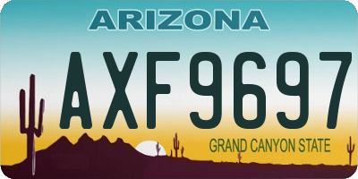 AZ license plate AXF9697