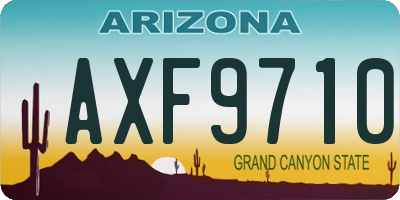 AZ license plate AXF9710