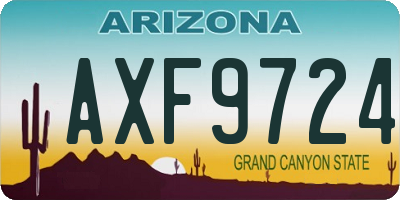 AZ license plate AXF9724