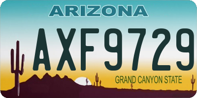 AZ license plate AXF9729