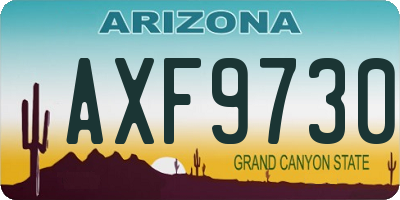 AZ license plate AXF9730
