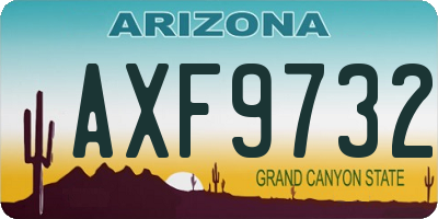 AZ license plate AXF9732
