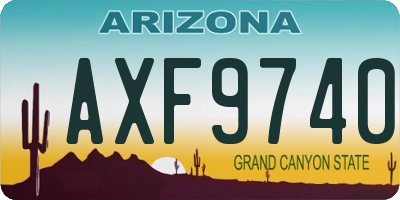 AZ license plate AXF9740