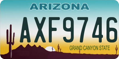 AZ license plate AXF9746