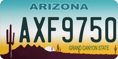 AZ license plate AXF9750