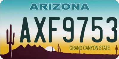 AZ license plate AXF9753