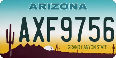 AZ license plate AXF9756