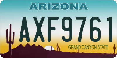AZ license plate AXF9761